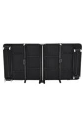 Living and Home 4-Fold Metal Framed Bed with Mattress and Wheels in Grey - thumbnail 3