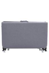 Living and Home 4-Fold Metal Framed Bed with Mattress and Wheels in Grey - thumbnail 2