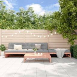 Berkfield Home Beautiful 4 Piece Garden Lounge Set Solid Wood Douglas in Light Brown - thumbnail 2