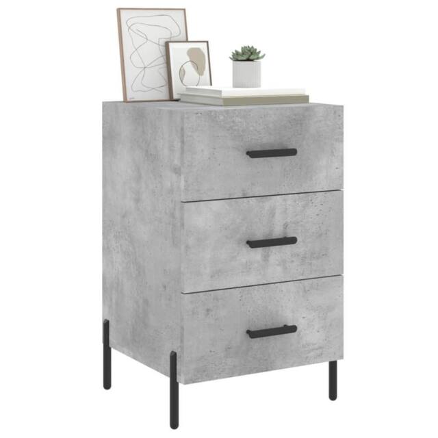 Berkfield Home Modern Bedside Cabinet Concrete Grey 40x40x66 cm Engineered Wood - Size: 40 x 40 x 66 cm - image 1