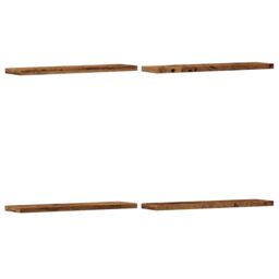 Berkfield Home Wall Shelves 4 pcs Old Wood 40x10x1.5 cm Engineered Wood in Brown - thumbnail 2