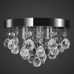 Berkfield Home Pendant Ceiling Lamp Crystal Design Chandelier Chrome in Black - thumbnail 4