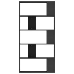 Berkfield Home Book Cabinet/Room Divider Black 80x24x159 cm Engineered Wood - Size: 80 x 24 x 159 cm - thumbnail 5