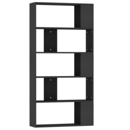 Berkfield Home Book Cabinet/Room Divider Black 80x24x159 cm Engineered Wood - Size: 80 x 24 x 159 cm - thumbnail 2