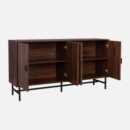 sweeek 157.5cm sideboard cabinet with two doors & one shelf in Dark Brown - thumbnail 3