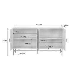 sweeek 157.5cm sideboard cabinet with two doors & one shelf in Dark Brown - thumbnail 5