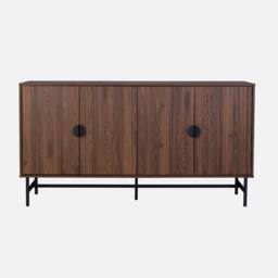 sweeek 157.5cm sideboard cabinet with two doors & one shelf in Dark Brown - thumbnail 2