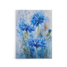 "Artery8 Cornflowers Flower Watercolour Canvas Wall Art Print in Blue - Size: W18"" x H24""" - thumbnail 1