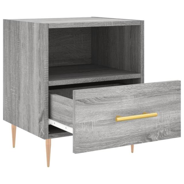Berkfield Home Modern Bedside Cabinet Grey Sonoma 40x35x47.5 cm Engineered Wood - image 1