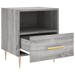 Berkfield Home Modern Bedside Cabinet Grey Sonoma 40x35x47.5 cm Engineered Wood - thumbnail 1