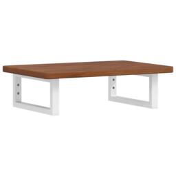 Berkfield Home Basin Shelf Wall Mounted Steel & Solid Wood Oak in Brown - thumbnail 1