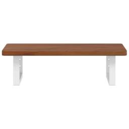 Berkfield Home Basin Shelf Wall Mounted Steel & Solid Wood Oak in Brown - thumbnail 4
