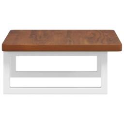 Berkfield Home Basin Shelf Wall Mounted Steel & Solid Wood Oak in Brown - thumbnail 5