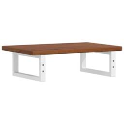 Berkfield Home Basin Shelf Wall Mounted Steel & Solid Wood Oak in Brown - thumbnail 6
