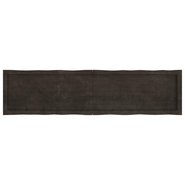 Berkfield Home Table Top Dark Grey 160x40x(2-4) cm Treated Solid Wood Live Edge in Dark Brown - image 1