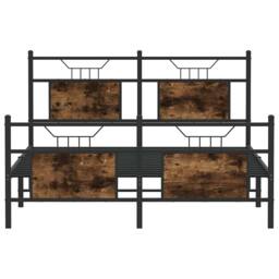 Berkfield Home Bed Frame without Mattress Smoked Oak 140x200 cm Engineered Wood in Brown - thumbnail 6