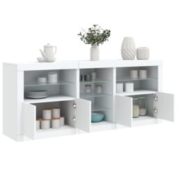 Berkfield Home Sideboard with LED Lights White 181.5x37x67 cm - thumbnail 4