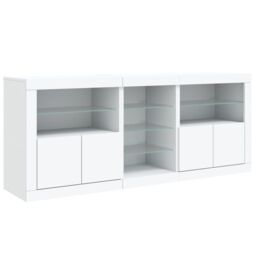 Berkfield Home Sideboard with LED Lights White 181.5x37x67 cm - thumbnail 6