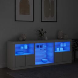 Berkfield Home Sideboard with LED Lights White 181.5x37x67 cm - thumbnail 1