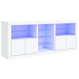 Berkfield Home Sideboard with LED Lights White 181.5x37x67 cm - thumbnail 2
