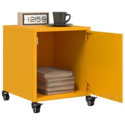 Berkfield Home Bedside Cabinets 2 pcs Mustard Yellow 36x39x43.5 cm Steel - thumbnail 1