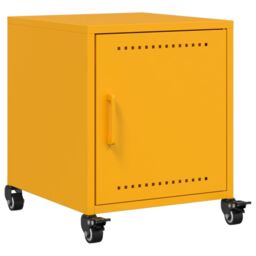 Berkfield Home Bedside Cabinets 2 pcs Mustard Yellow 36x39x43.5 cm Steel - thumbnail 5