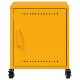 Berkfield Home Bedside Cabinets 2 pcs Mustard Yellow 36x39x43.5 cm Steel - thumbnail 6