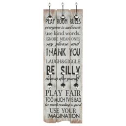 Berkfield Home Wall-mounted Coat Rack with 6 Hooks 120x40 cm THANK YOU - thumbnail 2