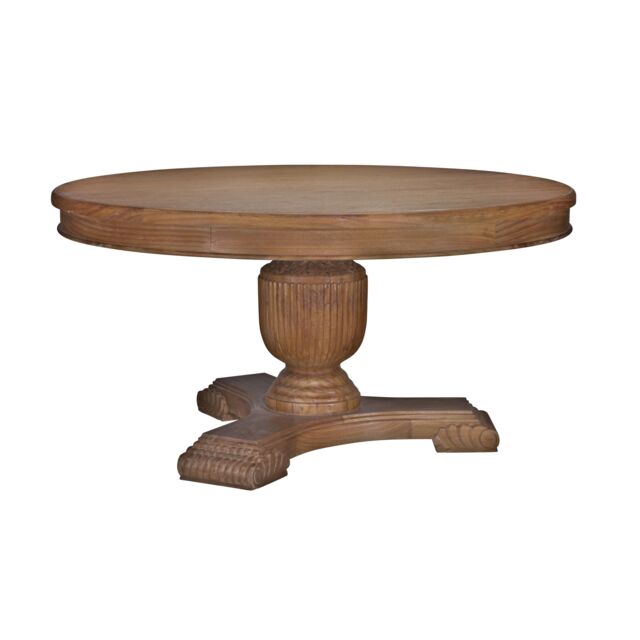 Glasstone 150cm Rustic Round Dining Table in Brown