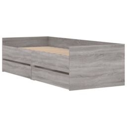 Berkfield Home Bed Frame with Drawers without Mattress Grey Sonoma 90x190 cm Single - thumbnail 4