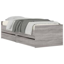 Berkfield Home Bed Frame with Drawers without Mattress Grey Sonoma 90x190 cm Single - thumbnail 3
