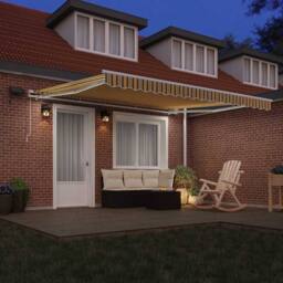 Berkfield Home Manual Retractable Awning with LED Multicolour Stripe 400x300 cm
