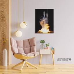"Artery8 NASA Kepler Telescope Delta Rocket Launch Canvas Wall Art Print in Black - Size: W18"" x H24""" - thumbnail 3