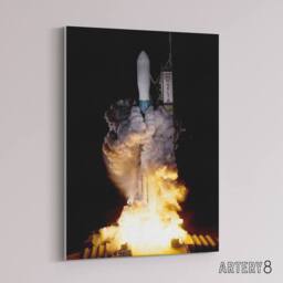"Artery8 NASA Kepler Telescope Delta Rocket Launch Canvas Wall Art Print in Black - Size: W18"" x H24""" - thumbnail 2
