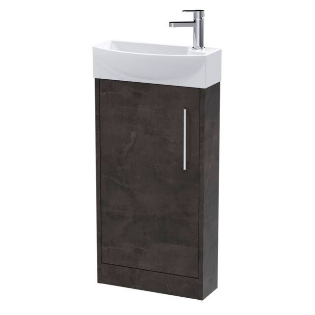 Balterley Winshill 1 Door Left-Hand Cloakroom Vanity Basin Unit, 440mm in Grey - image 1