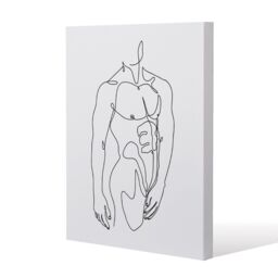 Benjamin Tate Design line art of male body (Canvas Print) / 31 x 41 x 4cm in Natural - Size: 31 x 41 x 4 cm - thumbnail 1