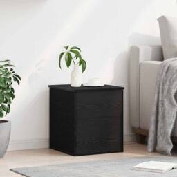 Berkfield Home Storage Box in Black Oak - 40x42x46 cm - Made of Engineered Wood - Size: 40 x 42 x 46 cm - thumbnail 4