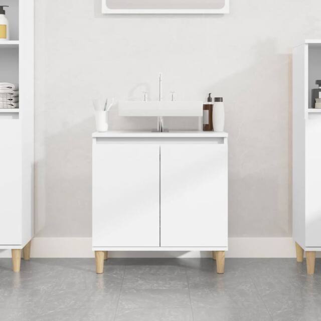 Berkfield Home Sink Cabinet White 58x33x60 cm Engineered Wood - Size: 58 x 33 x 60 cm - image 1
