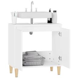 Berkfield Home Sink Cabinet White 58x33x60 cm Engineered Wood - Size: 58 x 33 x 60 cm - thumbnail 5