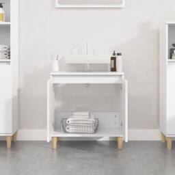 Berkfield Home Sink Cabinet White 58x33x60 cm Engineered Wood - Size: 58 x 33 x 60 cm - thumbnail 3