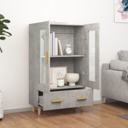 Berkfield Home Highboard Concrete Grey 70x31x115 cm Engineered Wood - Size: 70 x 31 x 115 cm - thumbnail 3