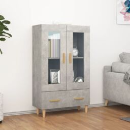 Berkfield Home Highboard Concrete Grey 70x31x115 cm Engineered Wood - Size: 70 x 31 x 115 cm - thumbnail 1