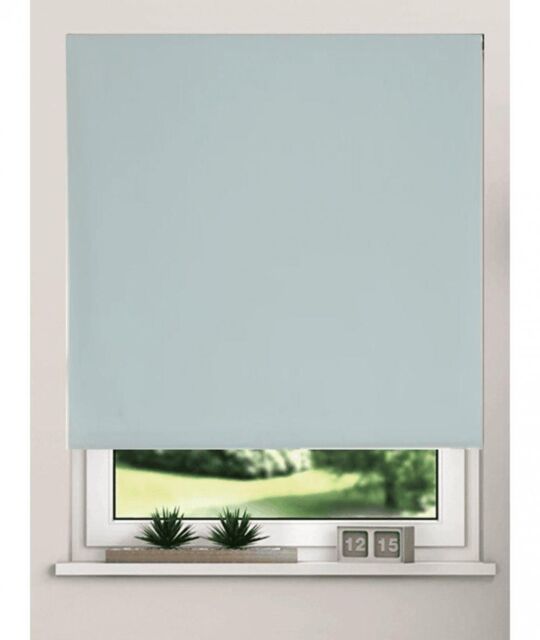 New Edge Blinds Thermal Blackout Roller Blinds 175cm Drop x Width 60cm Duck Egg Blue - Size: 115 cm width x 175 cm drop - image 1