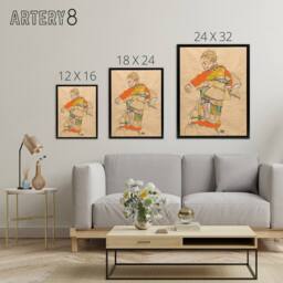 "Artery8 Anton Peschka Jr Portrait of a Child Schiele Framed Canvas Wall Art in Beige - Size: W18"" x H24""" - thumbnail 4