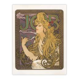 Artery8 Alphonse Mucha Framed Wall Art Job Paper Vintage Advert Art Nouveau in Purple - Size: A4 - thumbnail 3