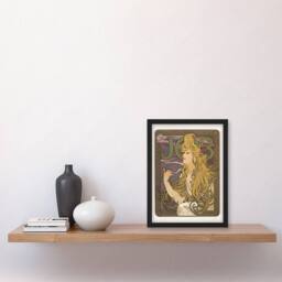 Artery8 Alphonse Mucha Framed Wall Art Job Paper Vintage Advert Art Nouveau in Purple - Size: A4 - thumbnail 2