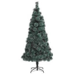 Berkfield Home Elegant Artificial Pre-lit Christmas Tree with Stand Green 180 cm PET - thumbnail 1
