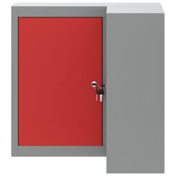 Berkfield Home Corner Tool Cabinet Wall-Mounted & Lockable Red Steel - thumbnail 6
