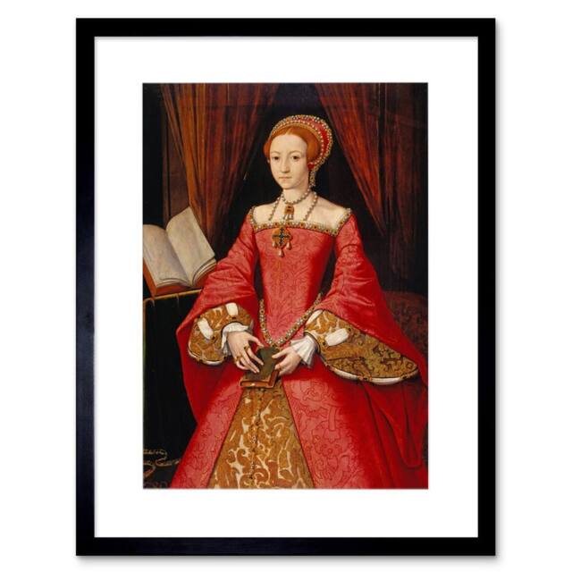 "Artery8 Painting Scrots (attr.) Princess Elizabeth Tudor 12x16"" Framed Art in Red - Size: W12"" x H16""" - image 1