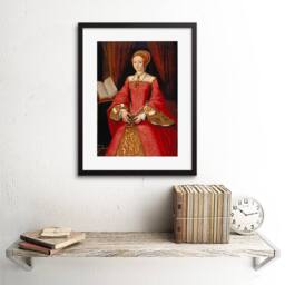 "Artery8 Painting Scrots (attr.) Princess Elizabeth Tudor 12x16"" Framed Art in Red - Size: W12"" x H16""" - thumbnail 2